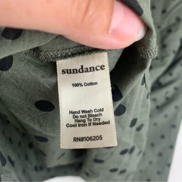 Sundance size medium Green polka dot Tunic Curved Hemline relaxed casual - Picture 5 of 10